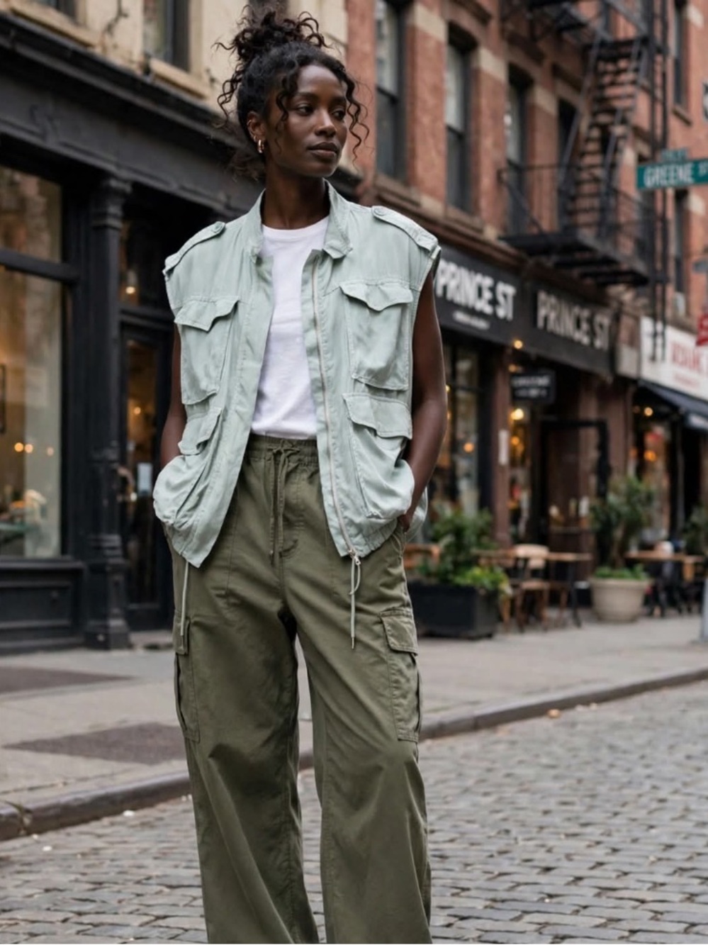 NWT ZARA GREEN VST OVERSIZED VEST